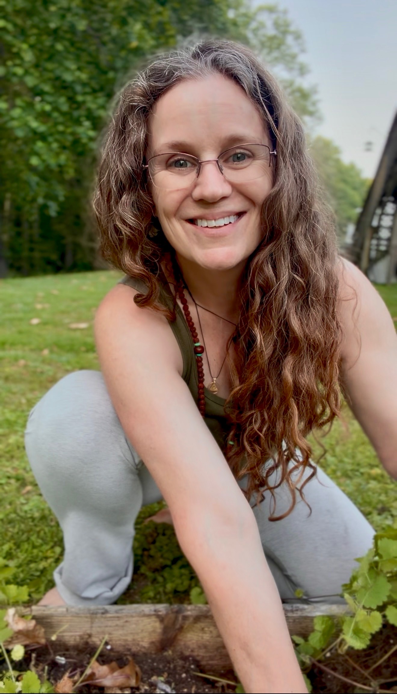 Sarah Day-Boodhoo outside in her garden